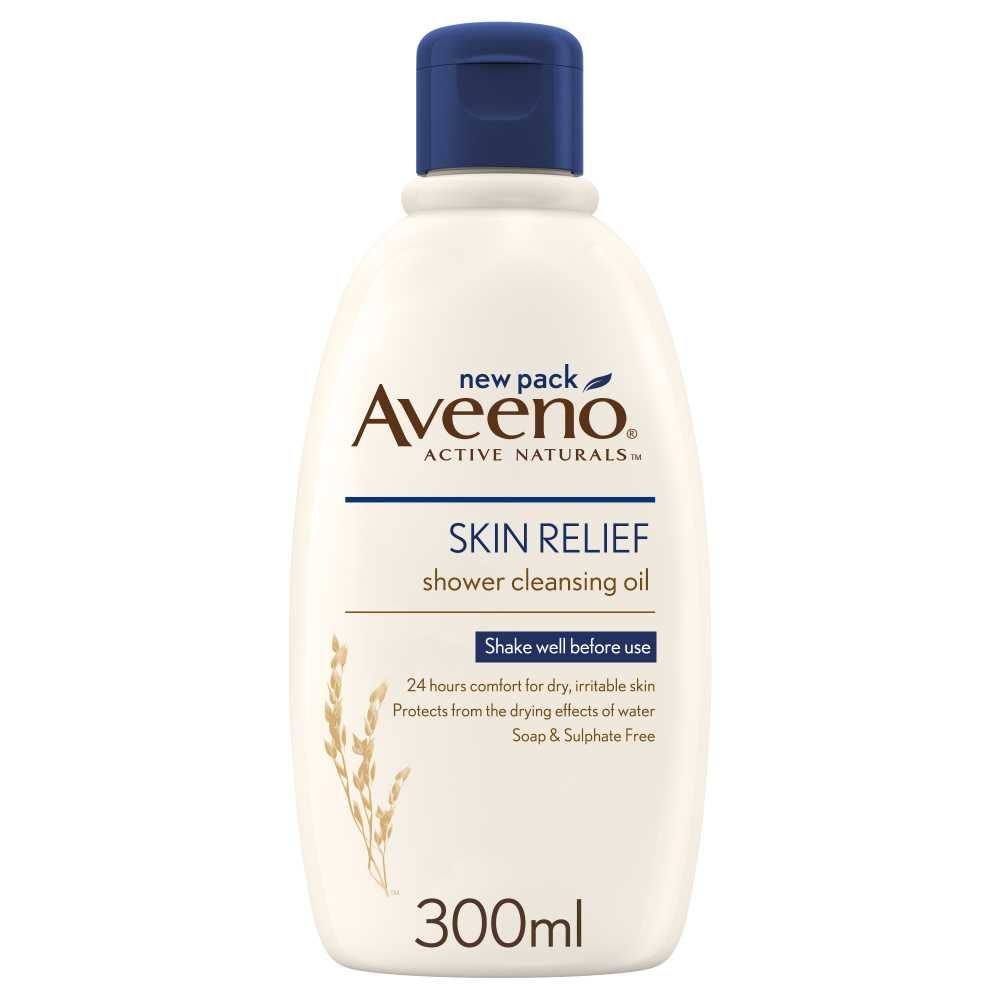 Aveeno Skin Relief Lightly Scented Shower Cleansing Oil, 300ml - Front View