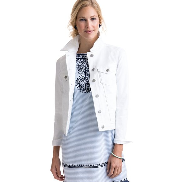 Women White Solid Jacket  - Front View - Available in Sizes S