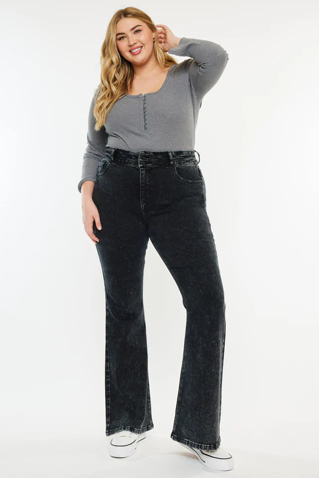 Soraya Ultra High Rise Flare Jeans (Plus Size) For Womens