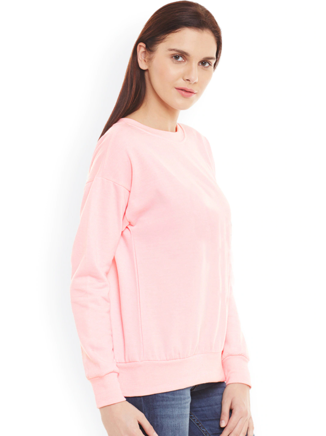 Ace Plain Basic Sweatshirt Best Fabric Pink For Womens