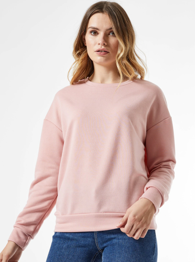 Ace Women Dusty Pink Solid Sweatshirt