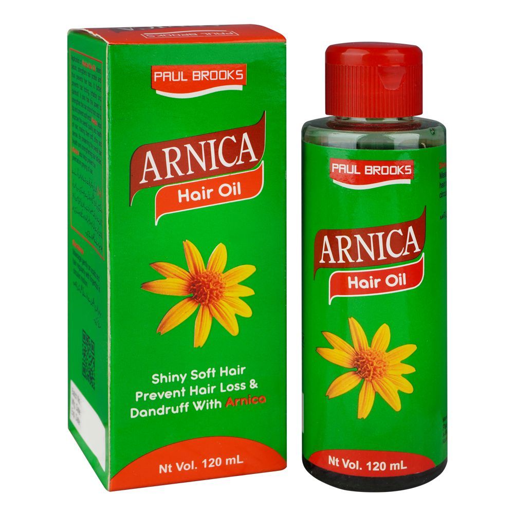 Paul Brooks Arnica Hair Oil, For Shiny & Soft Hair, Prevents Hair Loss & Dandruff, 120ml - Front View