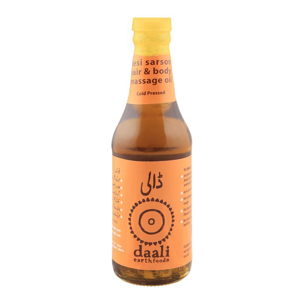 Daali Desi Sarson Oil, Cold Pressed, 250ml - Front View