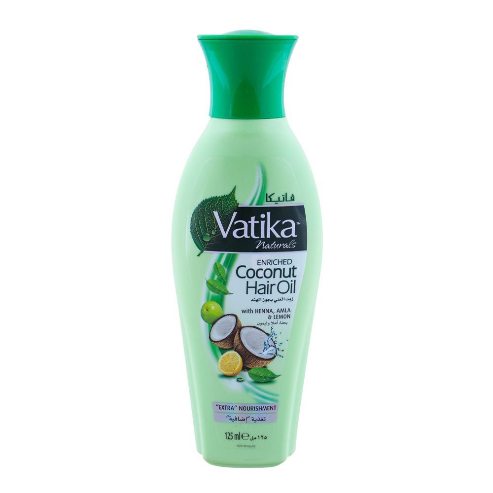 Dabur Vatika Enriched Coconut Hair Oil, Extra Nourishment 125ml - Front View