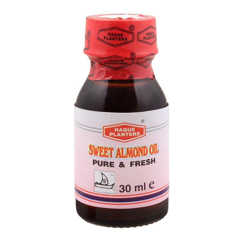 Haque Planters Sweet Almond Oil, 30ml - Front View