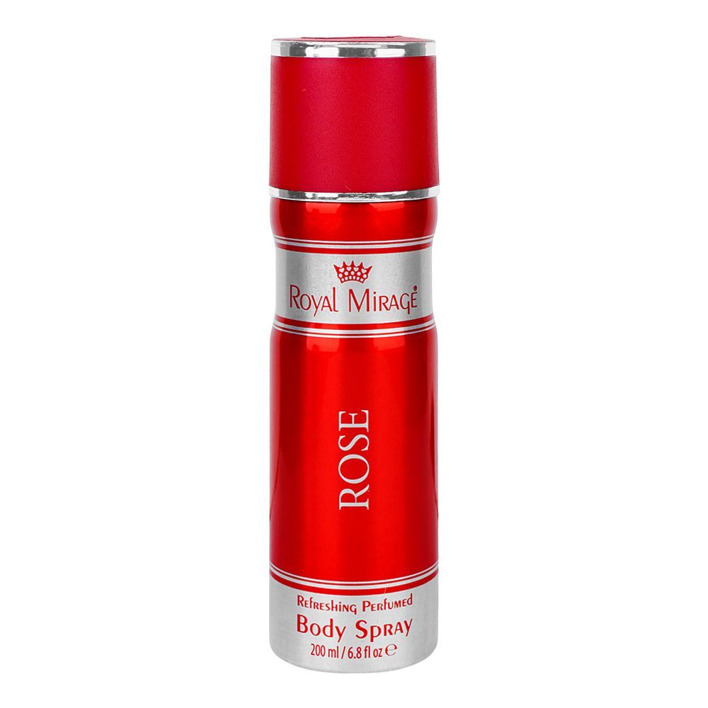 Royal Mirage Rose Refreshing Perfumed Body Spray, For Men & Women, 200ml - Front View