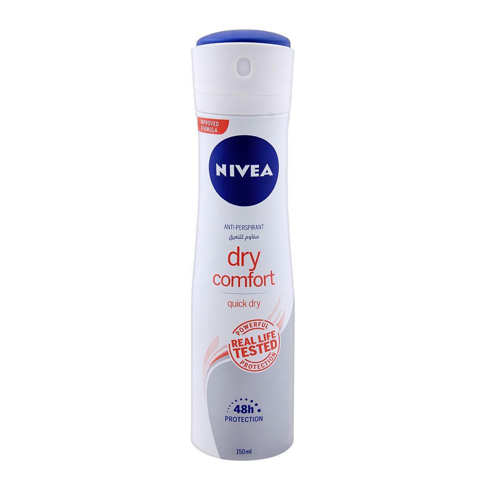 Nivea 48H Dry Comfort, Quick Dry, Deodorant Spray 150ml - Front View
