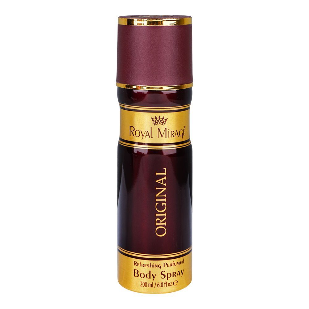 Royal Mirage Original Refreshing Perfumed Body Spray, For Men & Women, 200ml - Front View