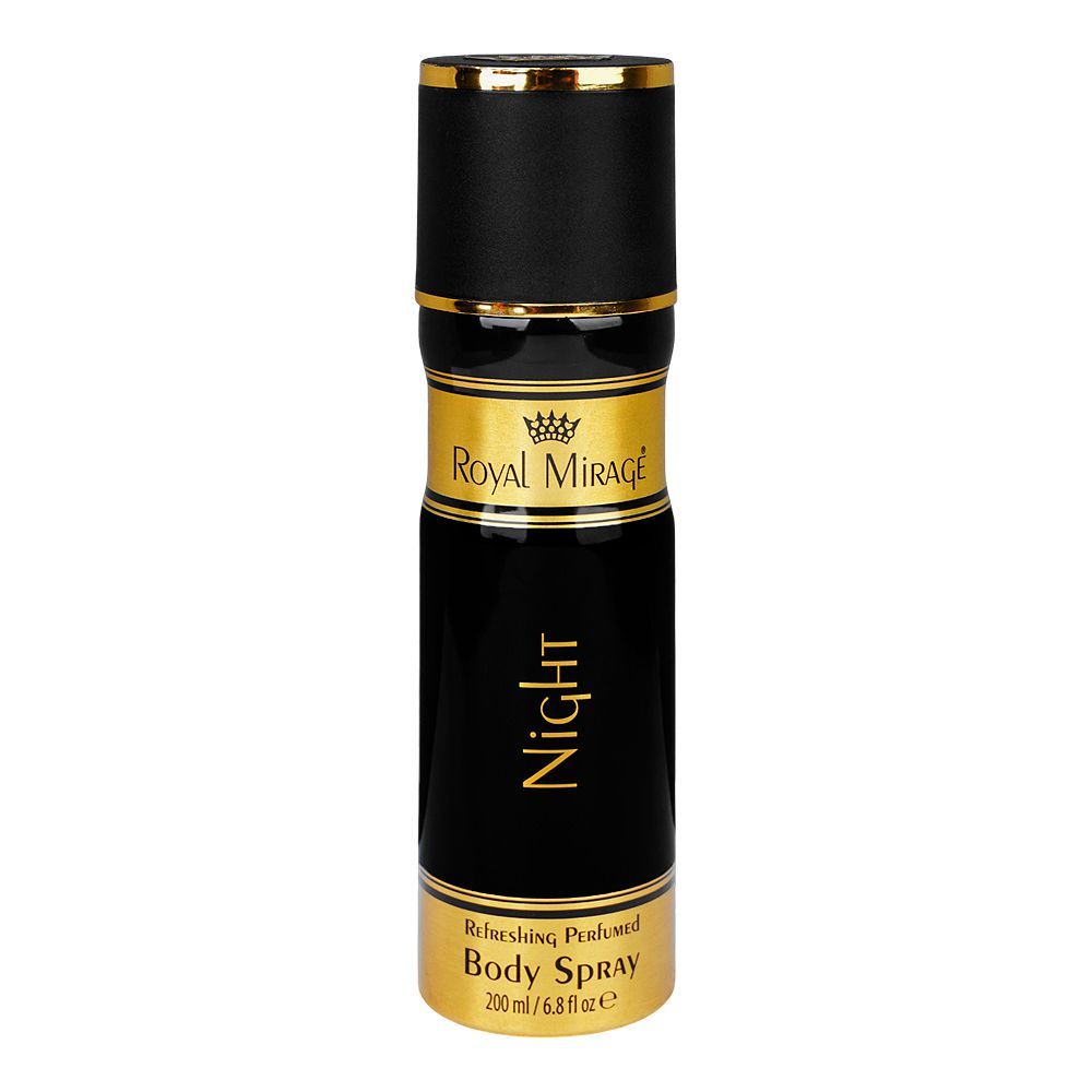 Royal Mirage Night Refreshing Perfumed Body Spray, For Men & Women, 200ml - Front View