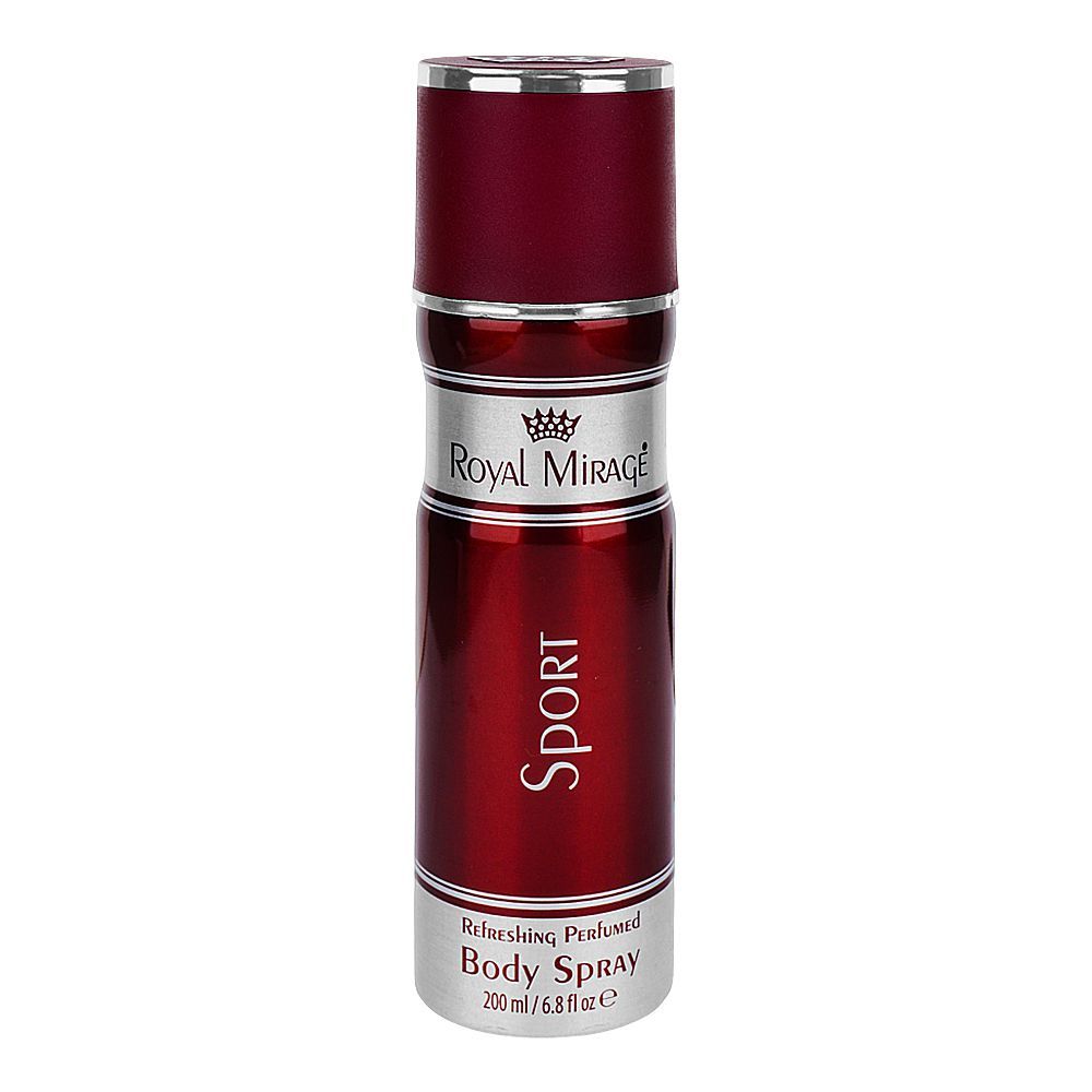 Royal Mirage Sport Refreshing Perfumed Body Spray, For Men & Women, 200ml - Front View