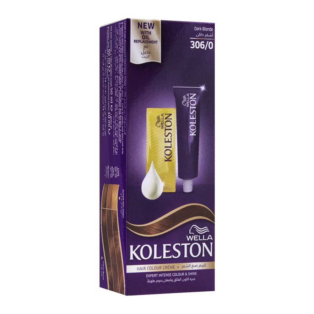 Wella Koleston Hair Color Creme, 306/0, Dark Blonde - Front View