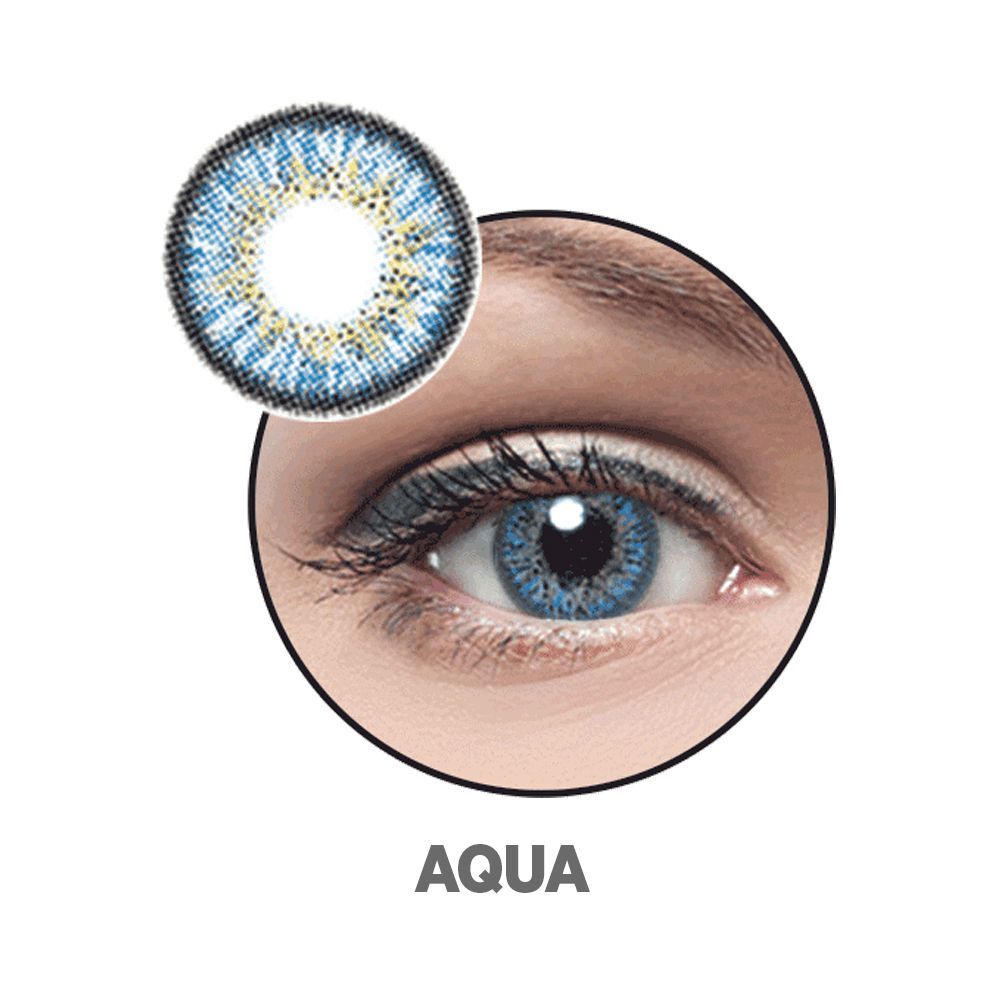Optiano Soft Color Contact Lenses, Aqua - Front View