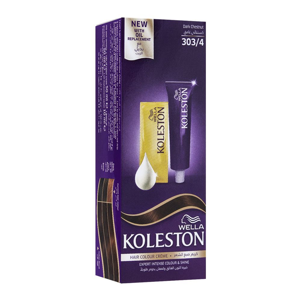 Wella Koleston Hair Color Creme, 303/4, Dark Chestnut - Front View
