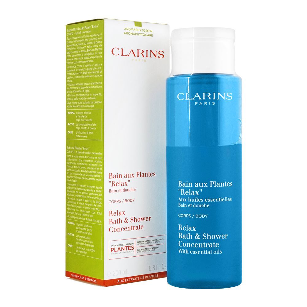 Clarins Paris Relax Bath & Shower Concentrate, 200ml - Front View