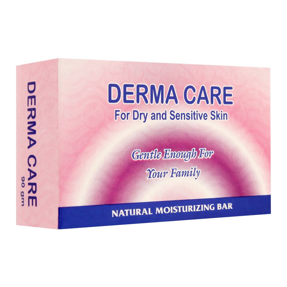 Derma Care Natural Moisturizing Soap Bar, For Dry & Sensitive Skin. 100g - Front View