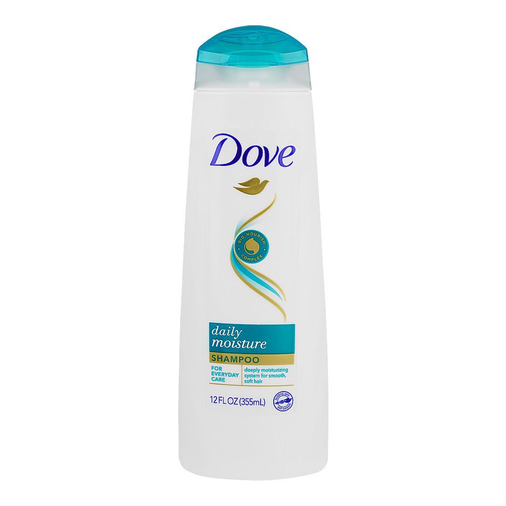 Dove Daily Moisture Shampoo, For Smooth & Soft Hair, 355ml - Front View