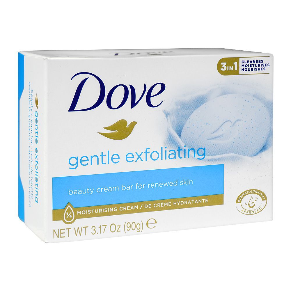 Dove Gentle Exfoliating Soap, For Renewed Skin, 90g - Front View