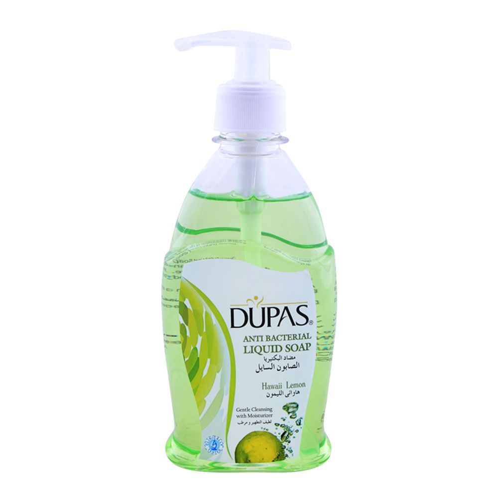 Dupas Anti-Bacterial Liquid Soap, Hawaii Lemon 300ml - Front View