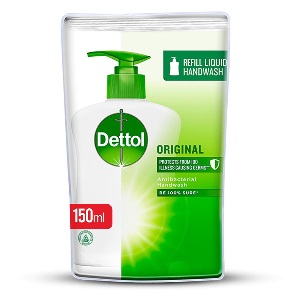 Dettol Original Anti-Bacterial Hand Wash 150ml Pouch Refill - Front View