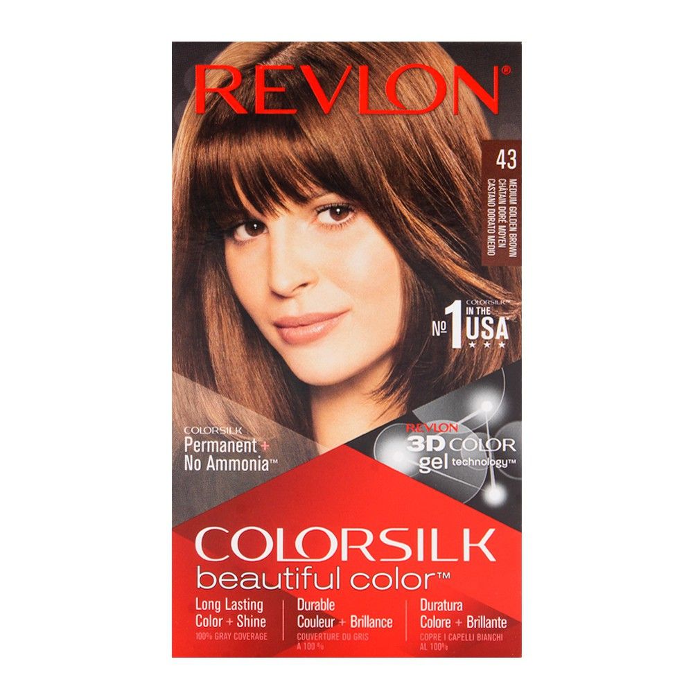 Revlon Colorsilk Medium Golden Brown Hair Color 43 - Front View