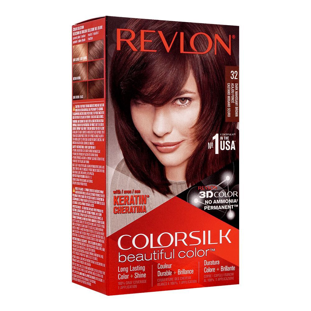 Revlon Colorsilk Hair Color, Dark Mahogany Brown, 32 - Front View