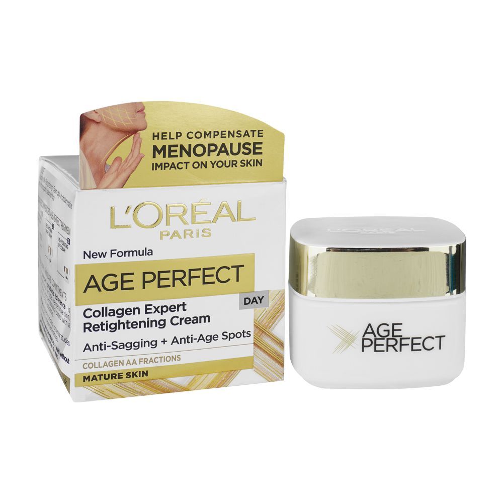 L'Oreal Paris Age Perfect Collagen Expert Retightening Day Cream, Anti-Sagging + Anti-Age Spots, 50ml - Front View