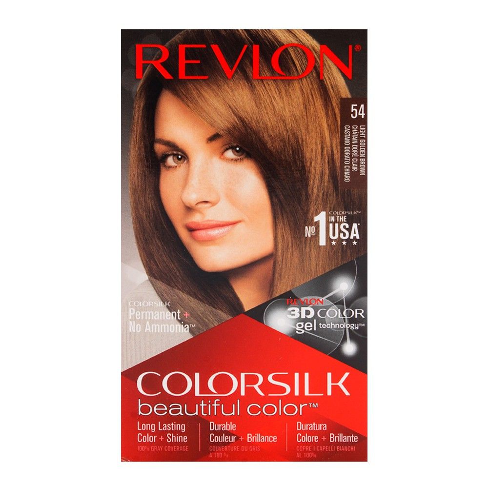 Revlon Colorsilk Light Golden Brown Hair Color 54 - Front View