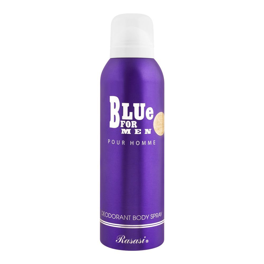 Rasasi Blue Deodorant Body Spray For Men, 200ml - Front View