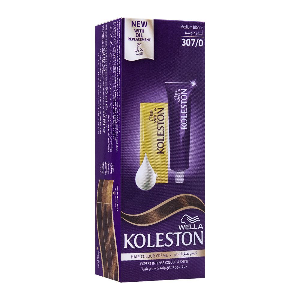 Wella Koleston Hair Color Creme, 307/0, Medium Blonde - Front View