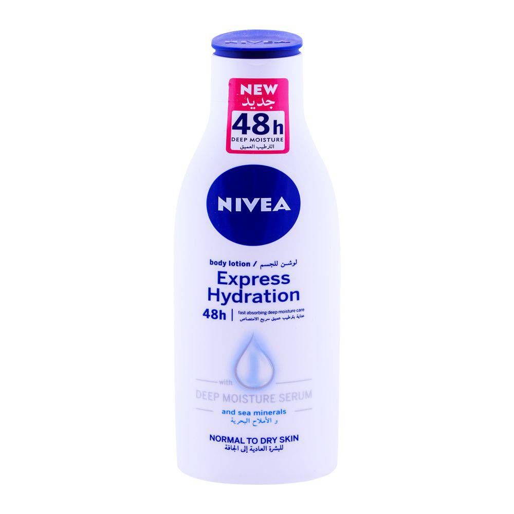 Nivea 48H Express Hydration Body Lotion, Normal To Dry Skin, 250ml - Front View