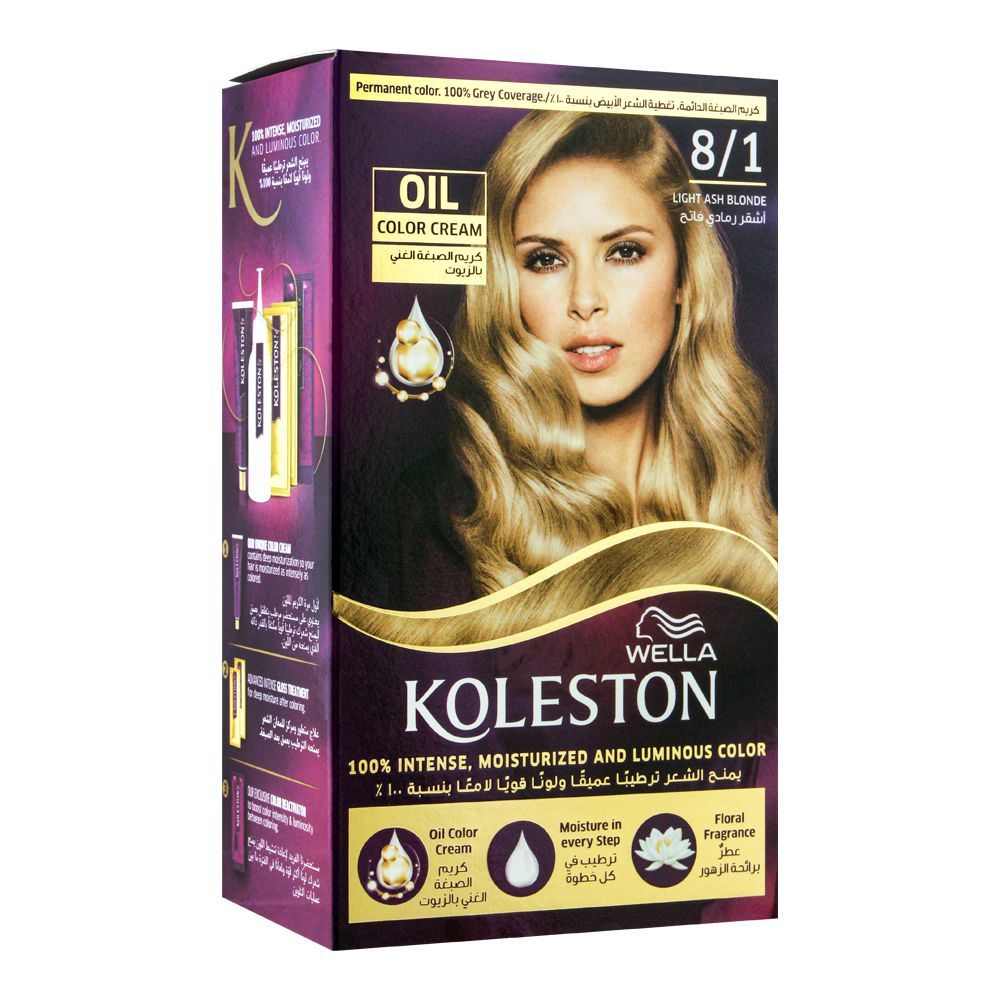Wella Koleston Color Cream Kit 8/1 Light Ash Blonde - Front View