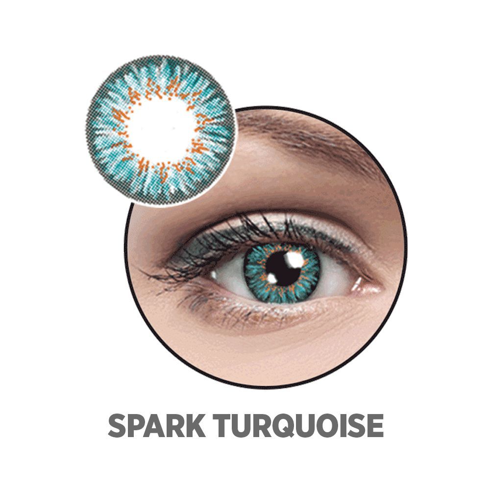 Optiano Soft Color Contact Lenses, Spark Turquoise - Front View