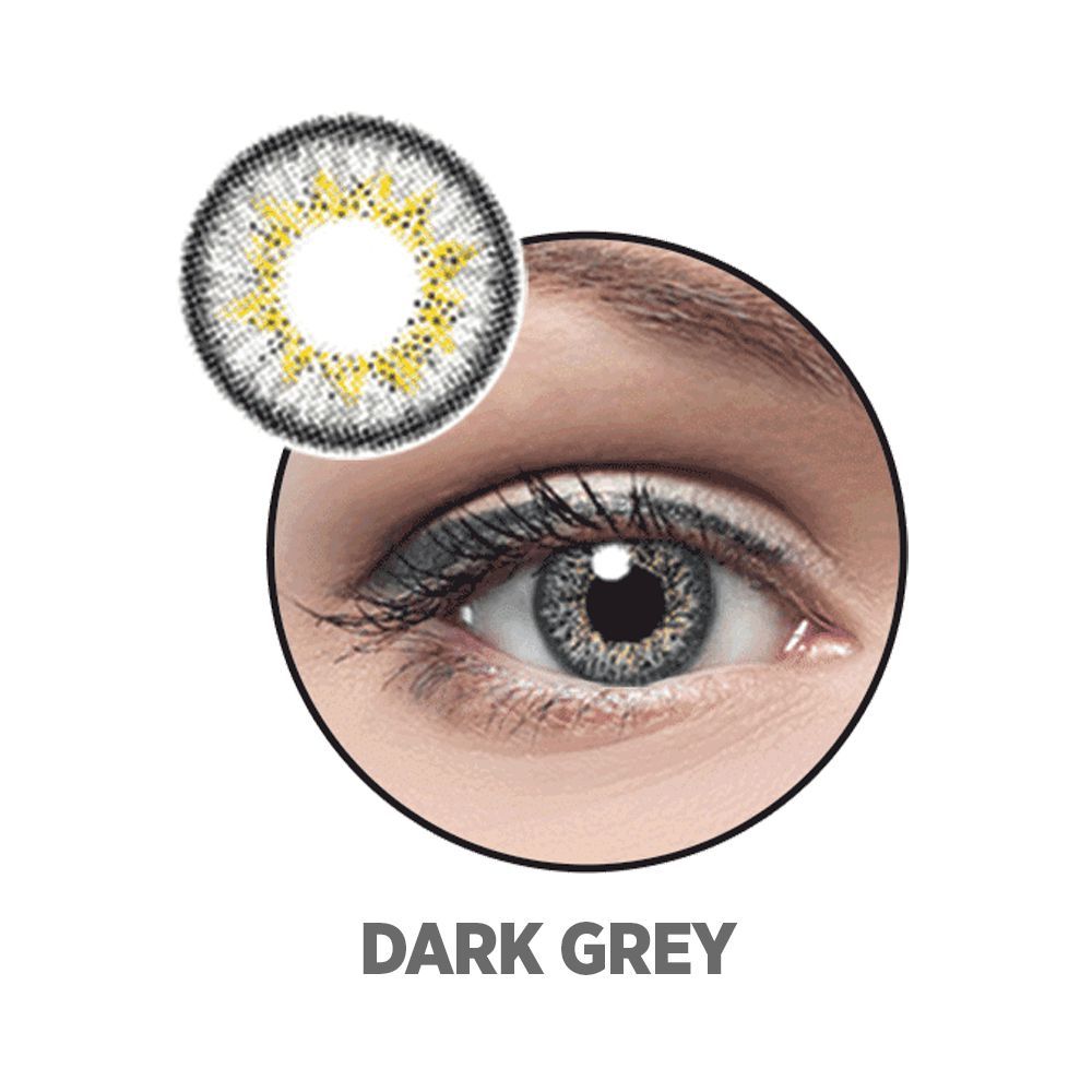 Optiano Soft Color Contact Lenses, Dark Grey - Front View