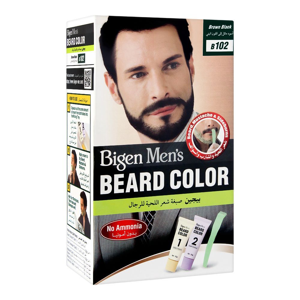 Bigen Men's Beard Colour, Brown Black B102 - Front View