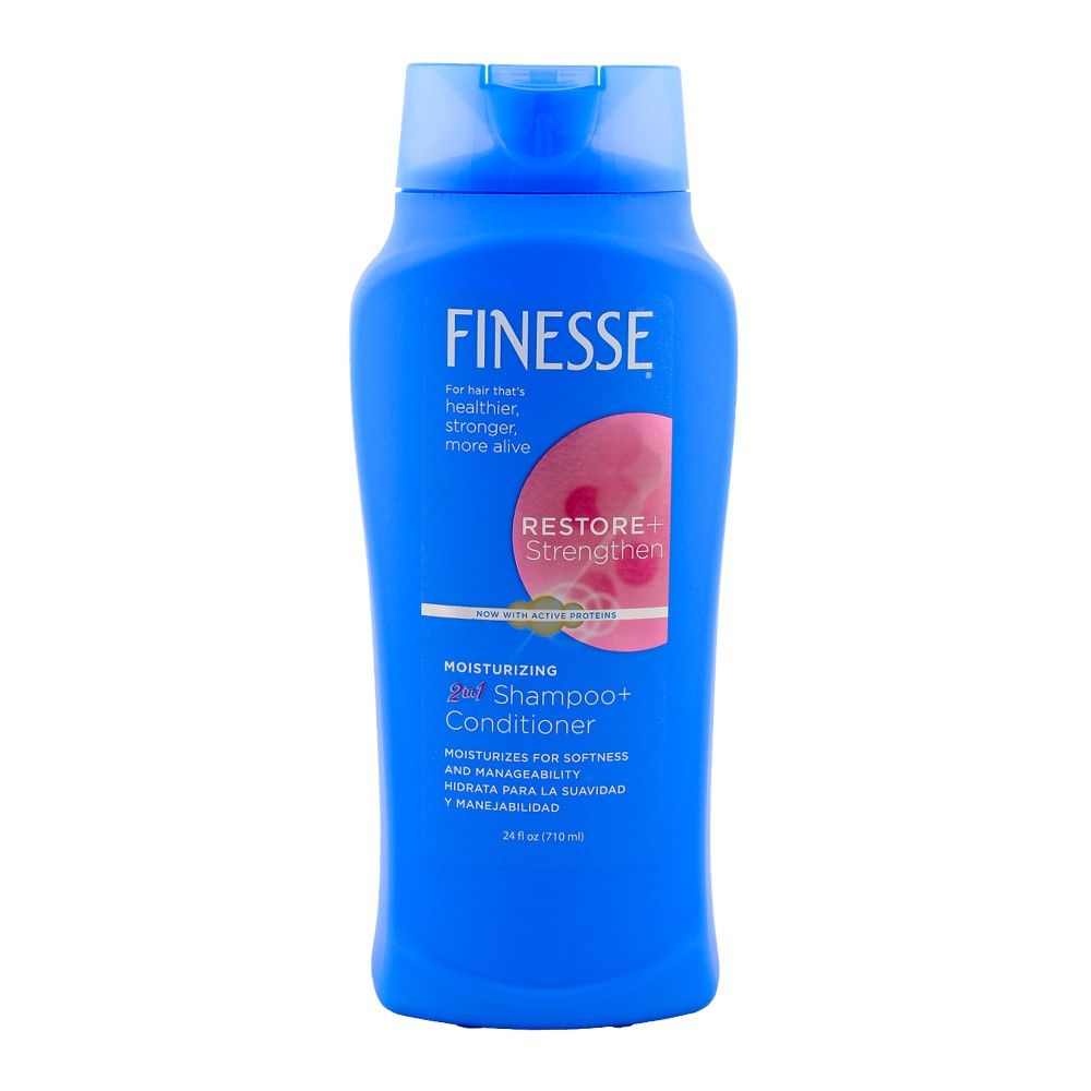 Finesse Restore + Strength 2in1 Moisturizing Shampoo + Conditioner 24oz - Front View