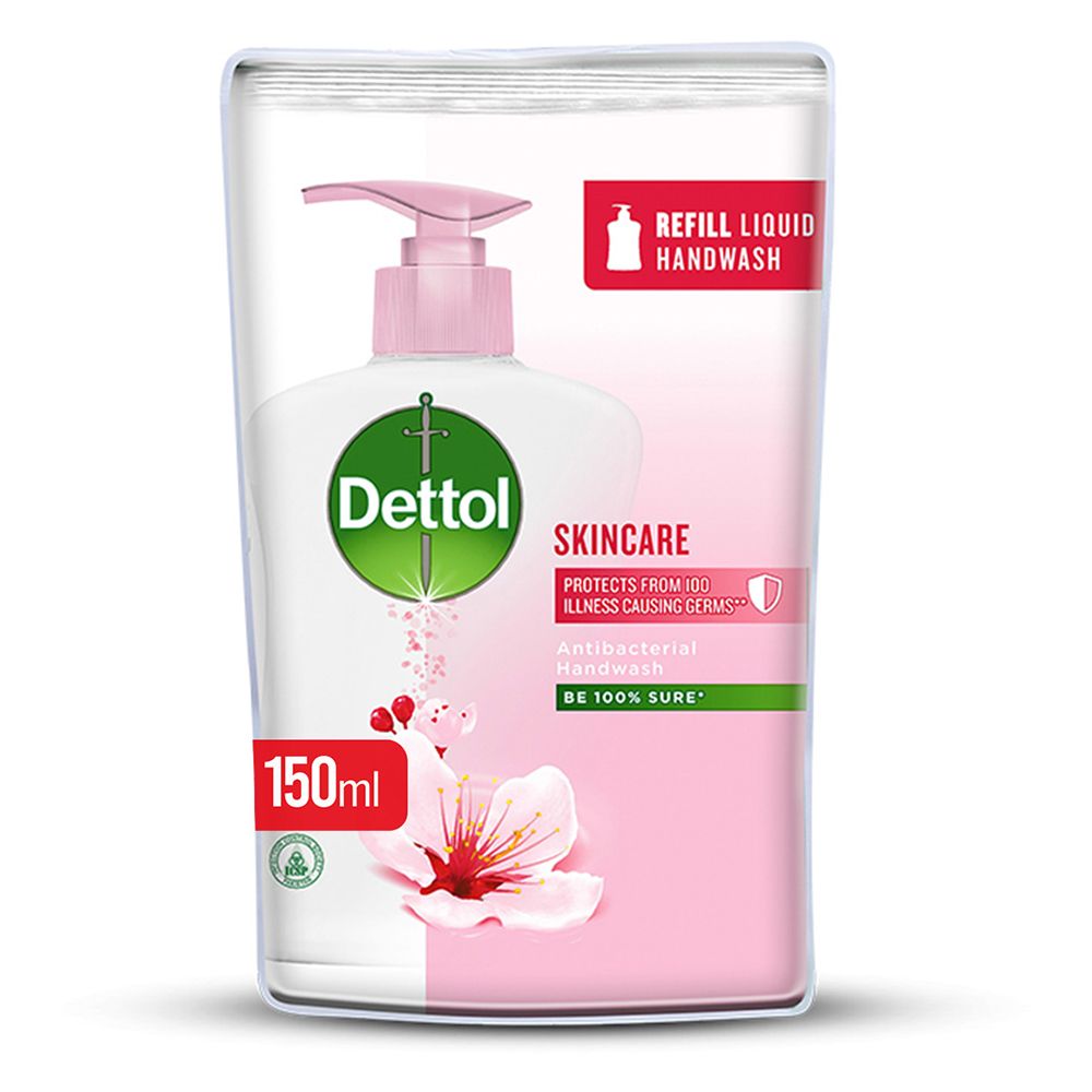 Dettol Skincare Anti-Bacterial Hand Wash 150ml Pouch Refill - Front View