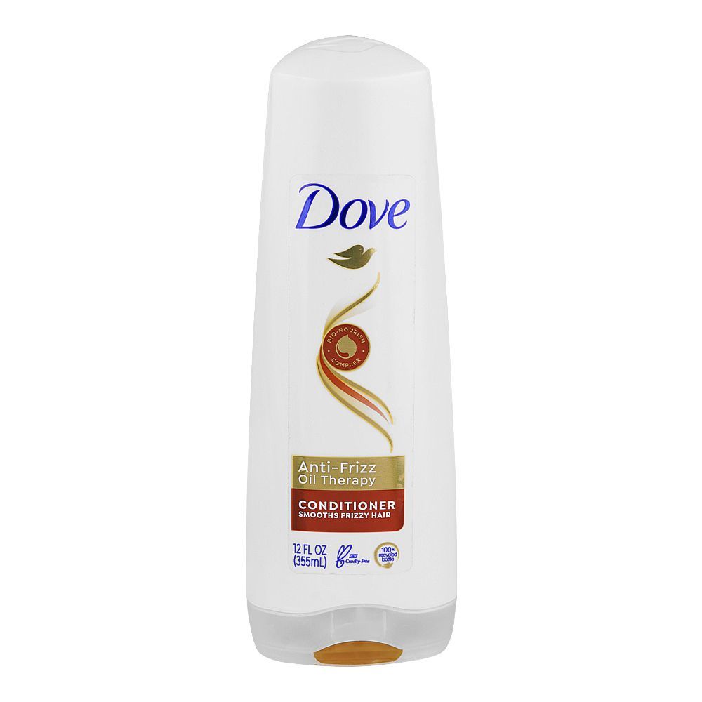 Dove Anti-Frizz Oil Therapy Conditioner, For Frizzy Hair, 355ml - Front View