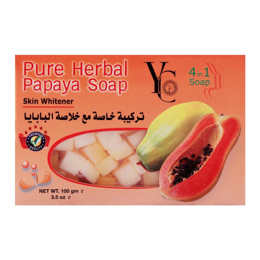 YC Pure Herbal Papaya Soap, 100g - Front View