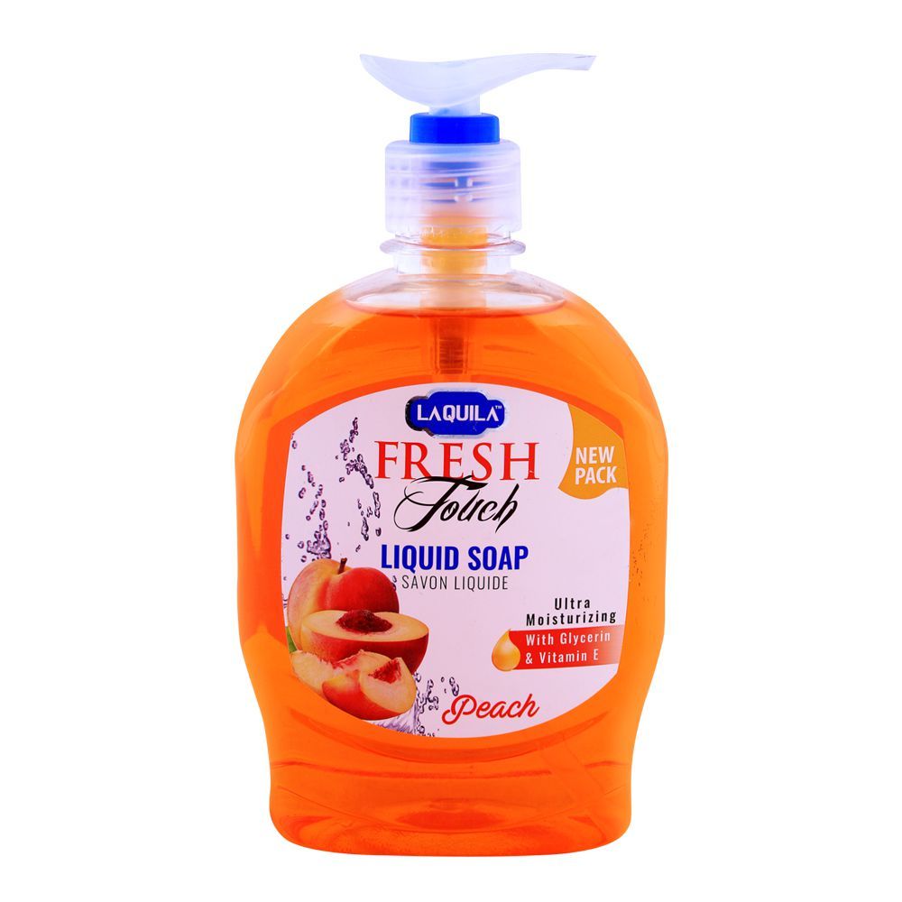 Laquila Fresh Touch Peach Liquid Soap 500ml - Front View