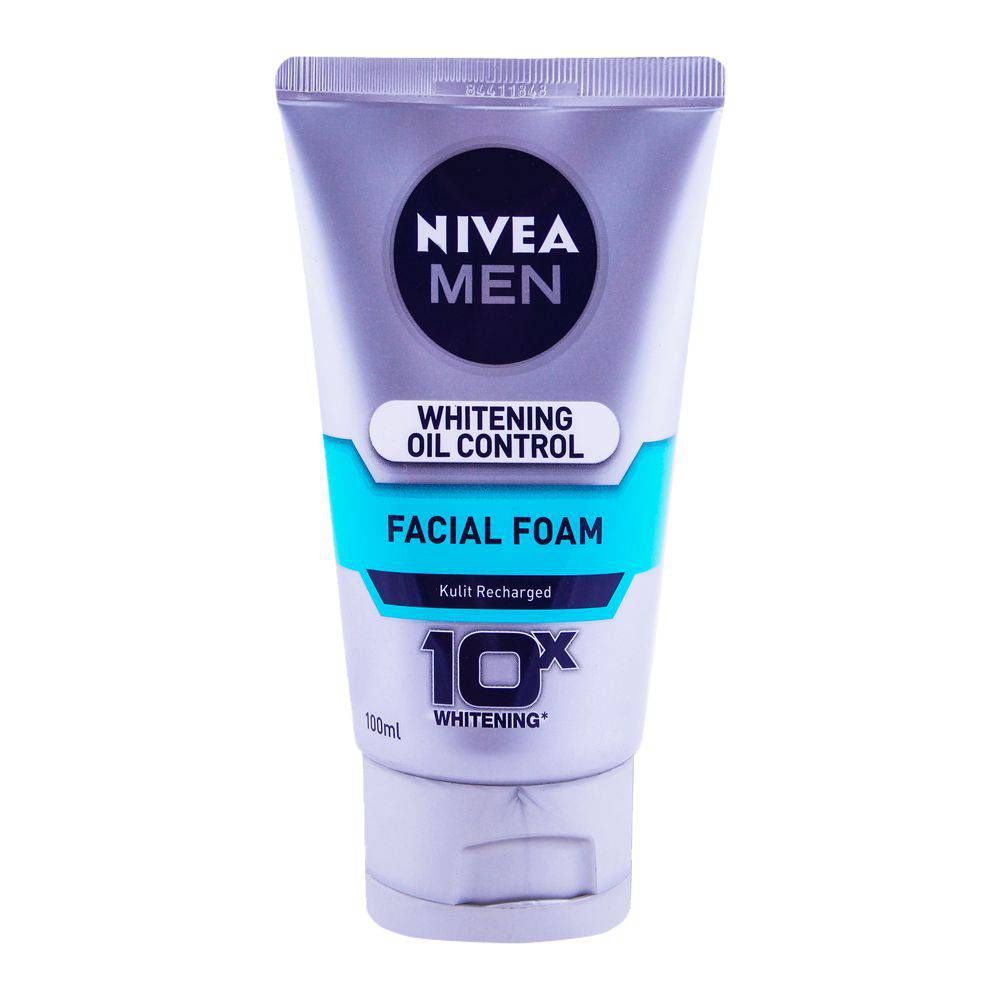Nivea Men Whitening Oil Control Facial Foam 100ml - Front View