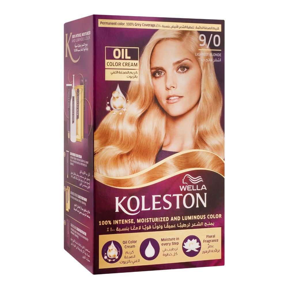 Wella Koleston Oil Color Cream Kit, 9/0, Lightest Blonde - Front View