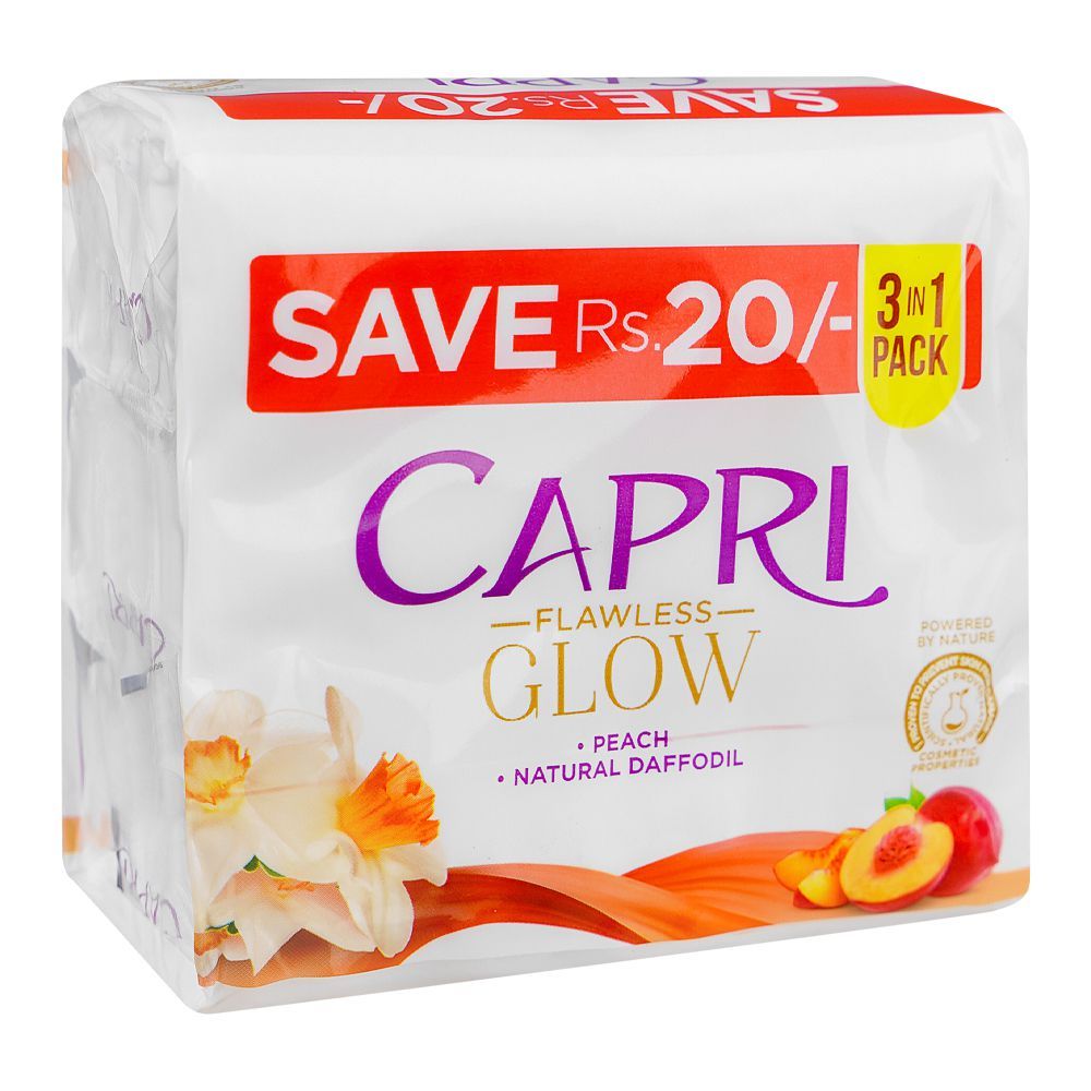 Capri Glow Daffodil Peach Soap, 3x120g - Front View