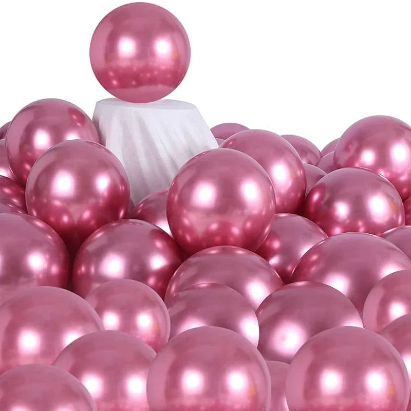 Balloons Metallic Rose Pink 25 Balloons - AceCart