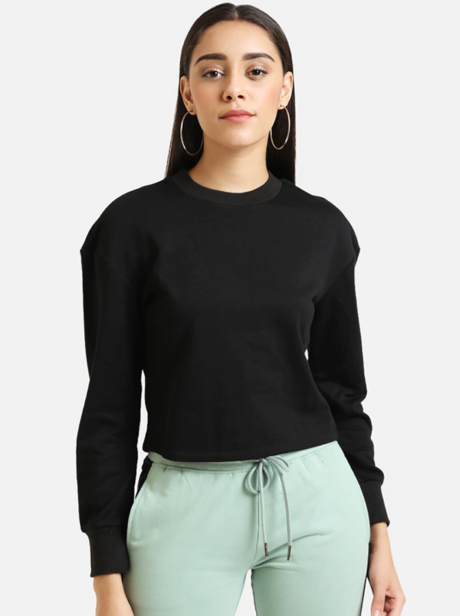 Ace Kazo Women Black Solid Sweatshirt