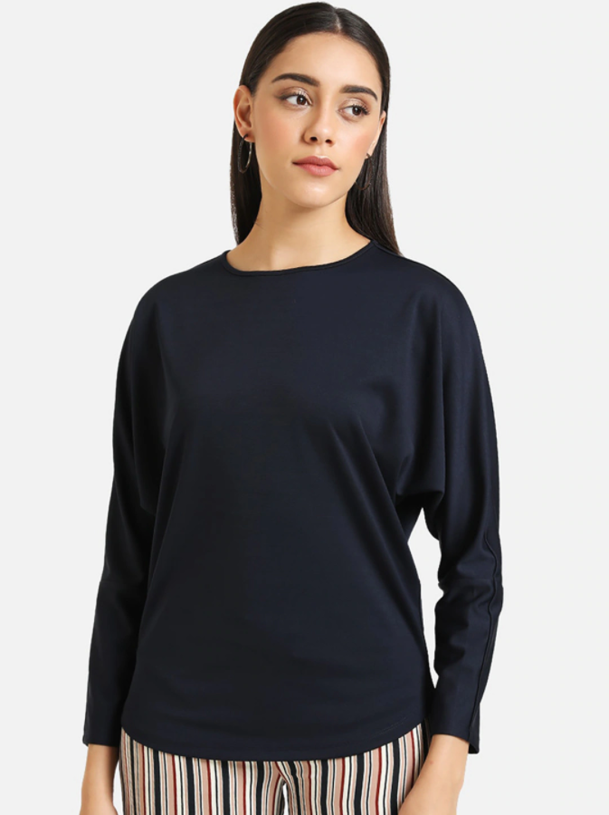 Ace Kazo Women Navy Blue Solid Sweatshirt