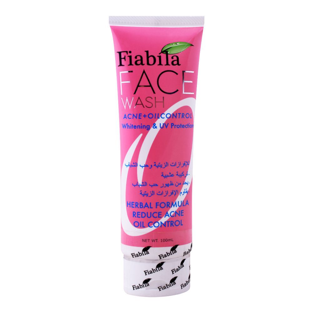 Fiabila Acne + Oil Control Face Wash, Whitening & UV Protection, 100ml - Front View