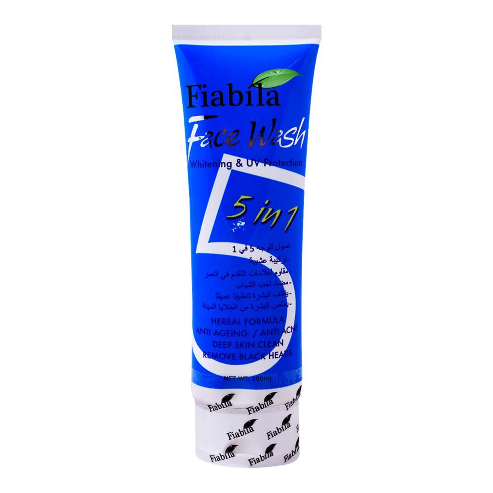 Fiabila 5-In-1 Whitening & Protection Face Wash, Whitening & UV Protection, 100ml - Front View