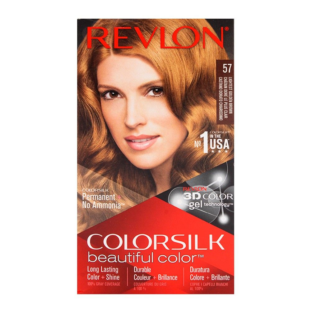 Revlon Colorsilk Lightest Golden Brown Hair Color 57 - Front View
