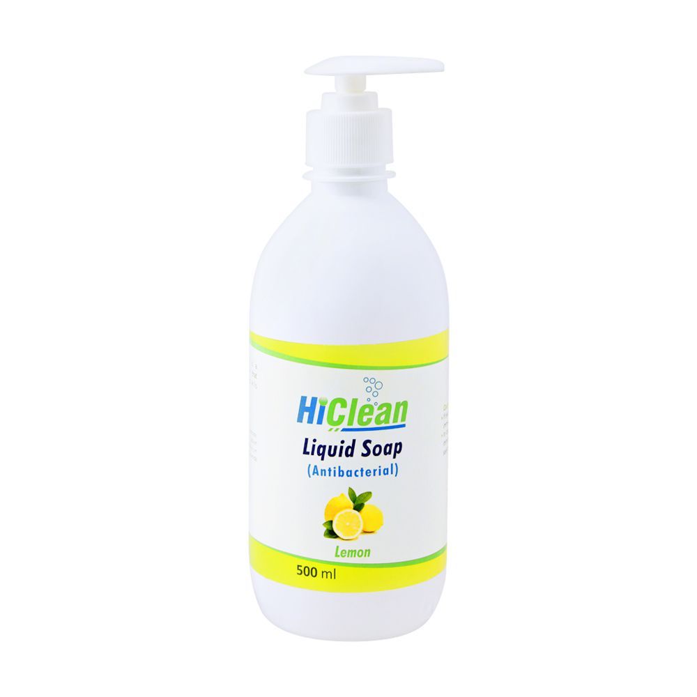 Hiclean Lemon Antibacterial Liquid Soap, 500ml - Front View
