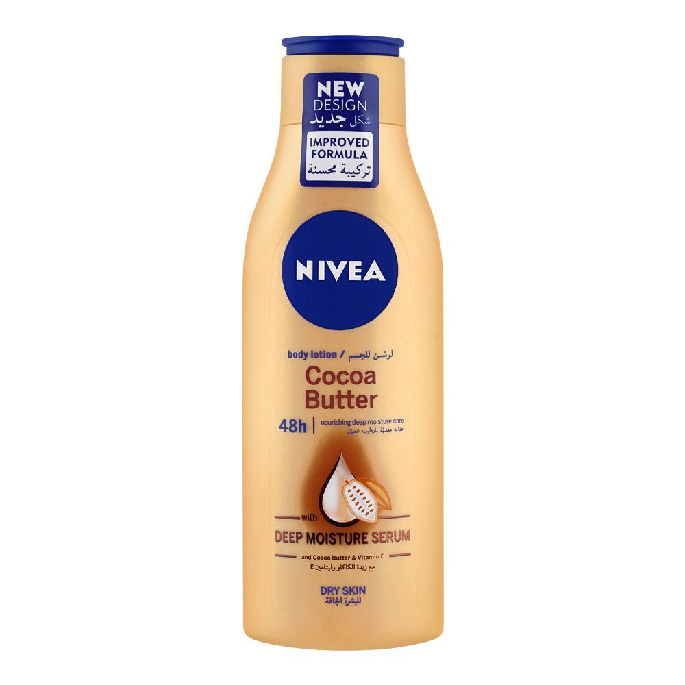 Nivea Cocoa Butter Dry Skin Body Lotion, With Deep Moisture Serum, 250ml - Front View